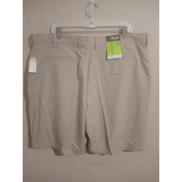 Izod Golf Shorts Mens 42 Brown Classic Fit Stretch Wicking Sun Control Poly New - Picture 6 of 11